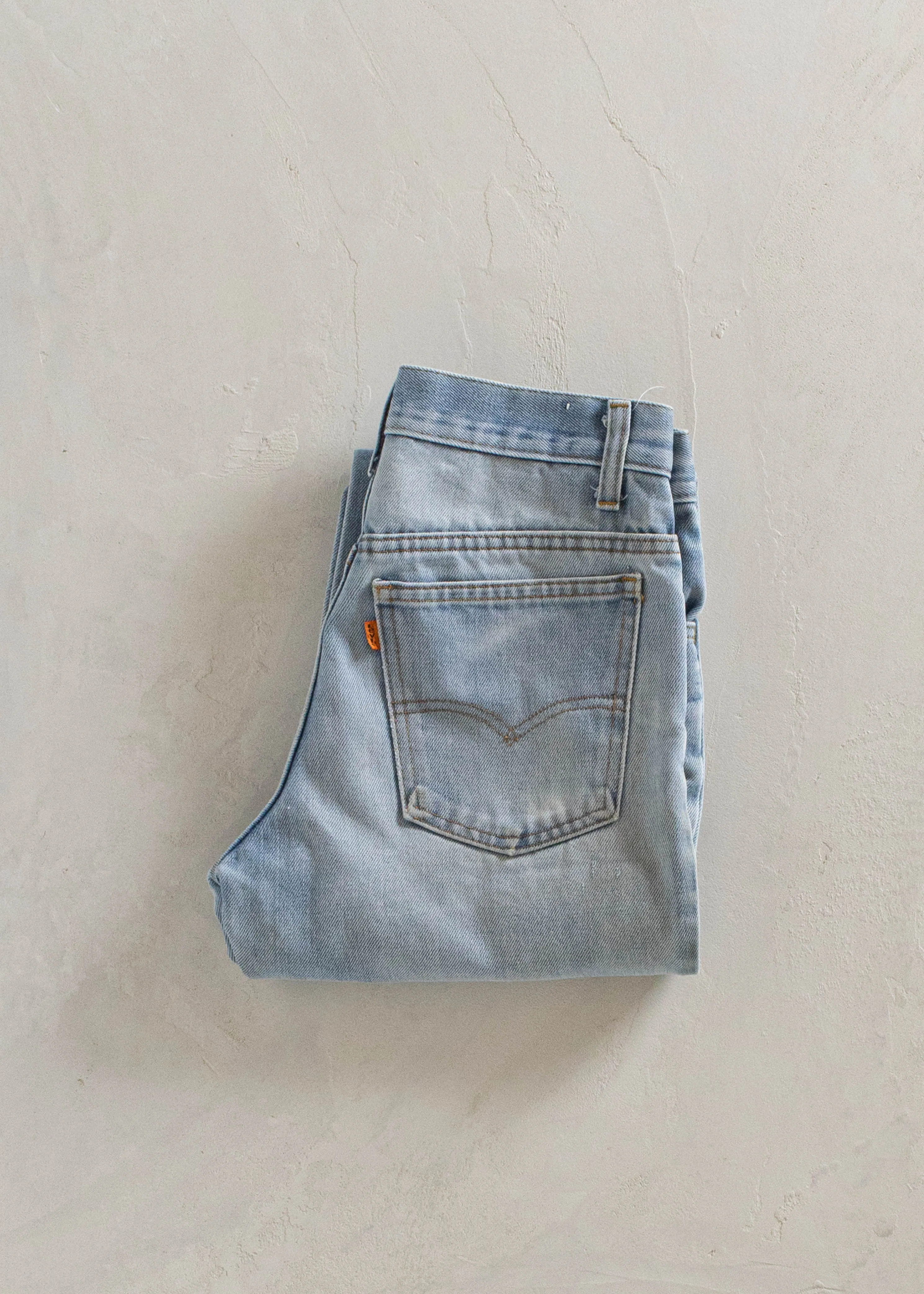 1970s Levi's Orange Tab Lightwash Flares Jeans Size Women's 26 Men's 30