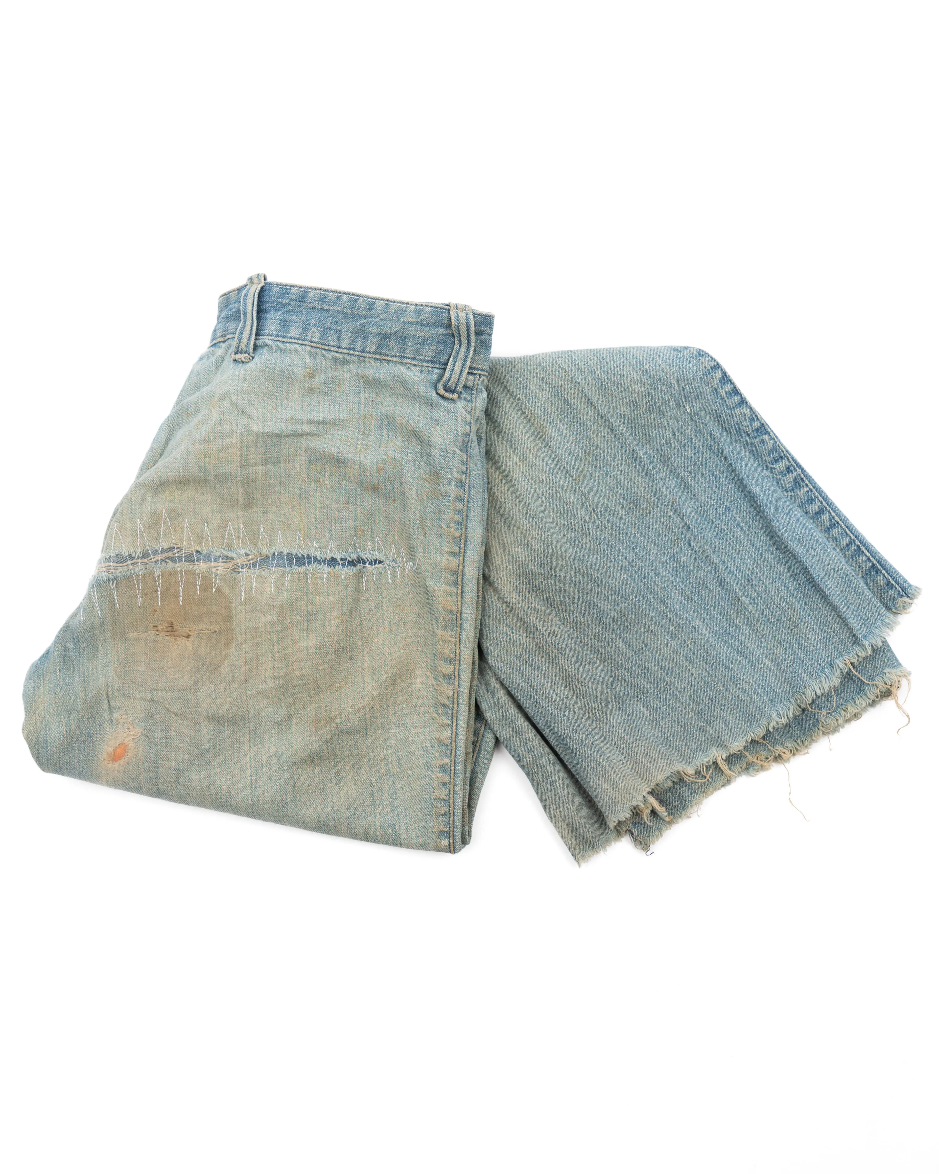 70’s Thrashed Flared Denim - 27” x 26”