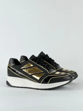 Alejandro Ingelmo Black Canvas   Gold Sneaker - Mens UK9