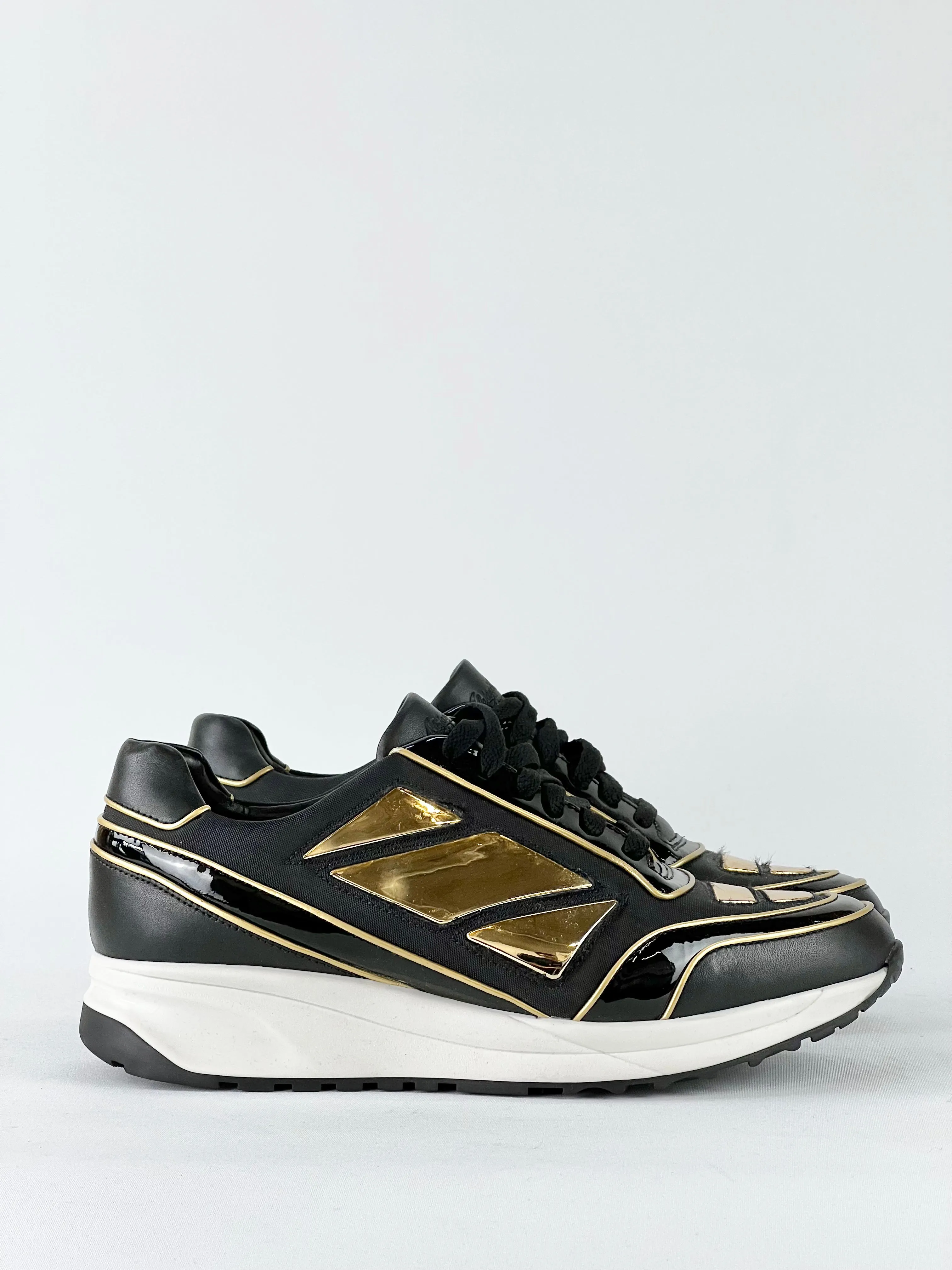 Alejandro Ingelmo Black Canvas   Gold Sneaker - Mens UK9