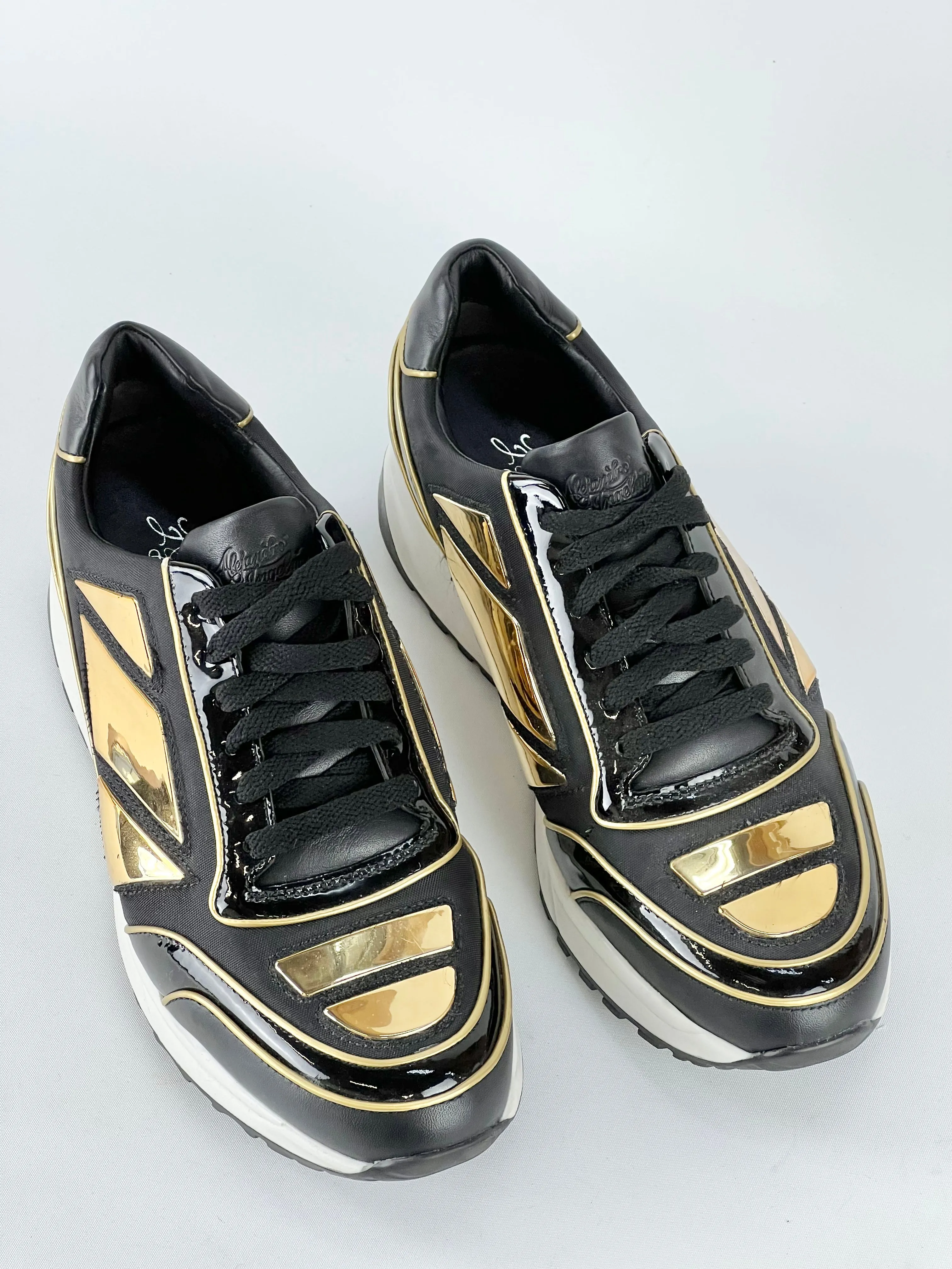 Alejandro Ingelmo Black Canvas   Gold Sneaker - Mens UK9