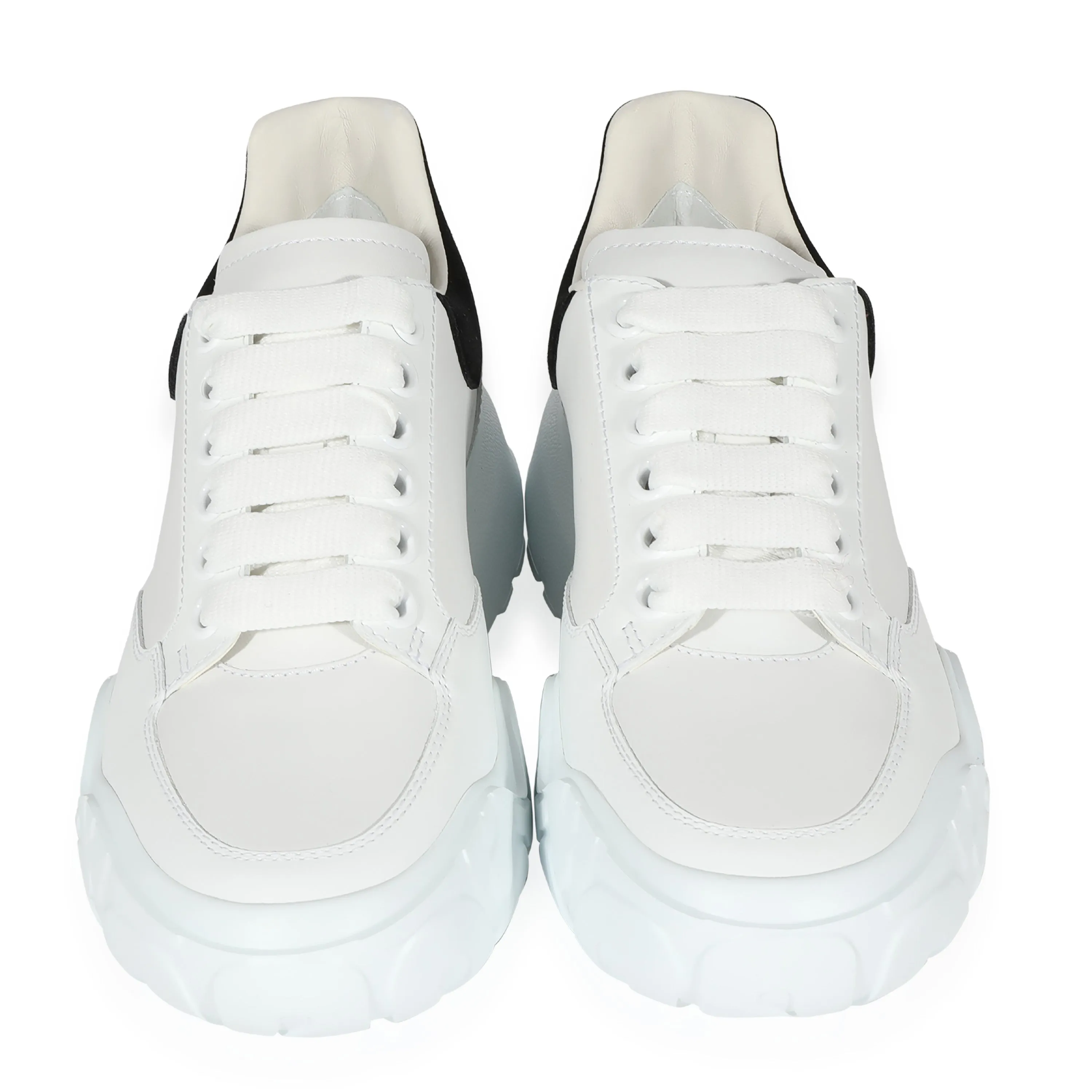 Alexander McQueen Wmns Oversized Court White Black Suede