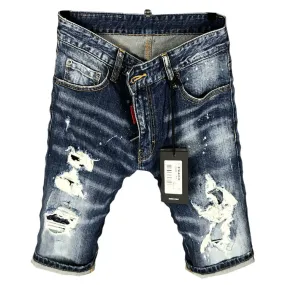 AMOI DSQTWUPS RIPPED DENIM JEAN SHORT PANTS IN BLUE