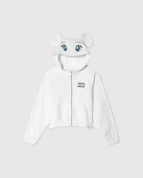 Anime Zipped Hoodie White (W)