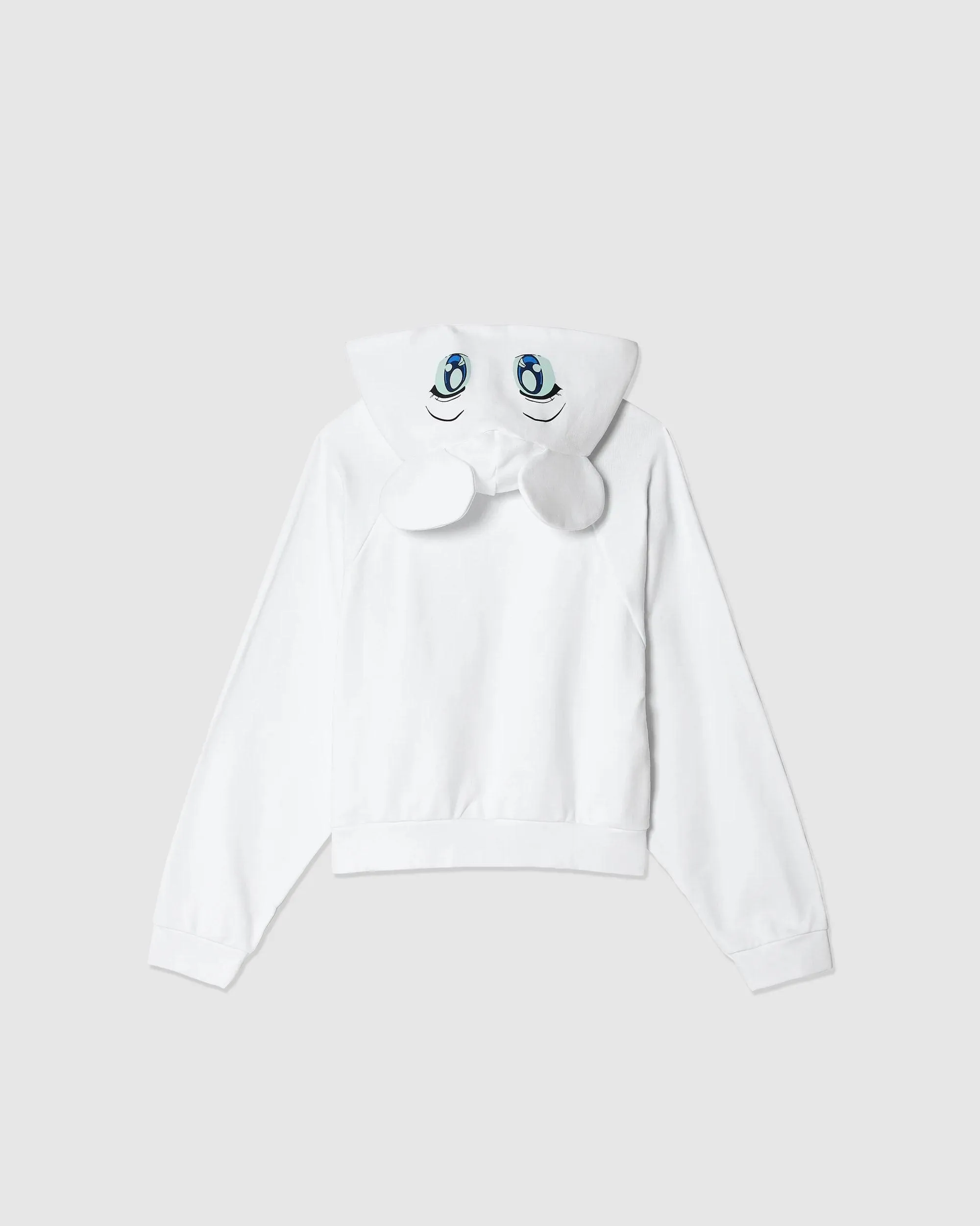 Anime Zipped Hoodie White (W)