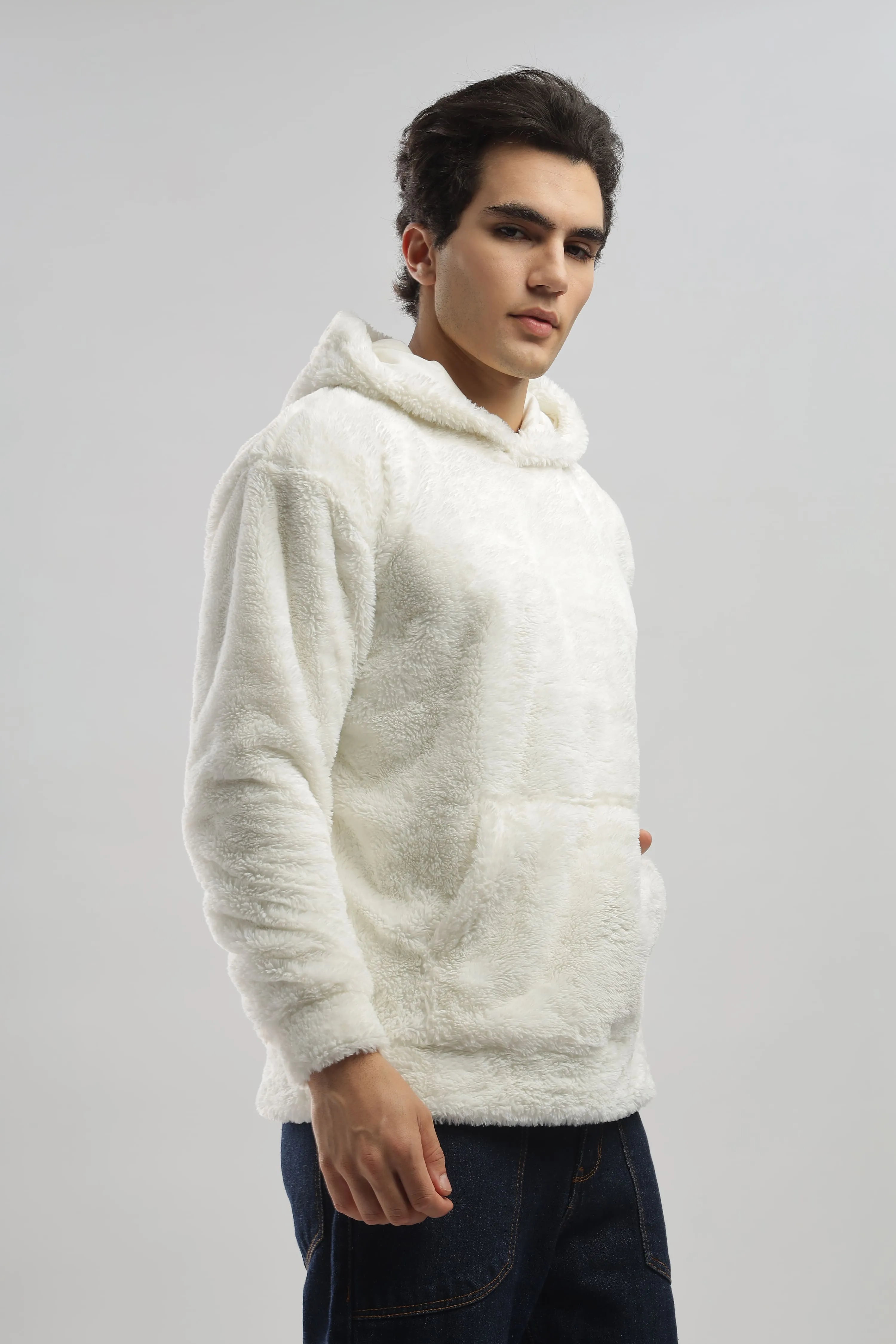 Artic Wolf White Oversized Hoodie