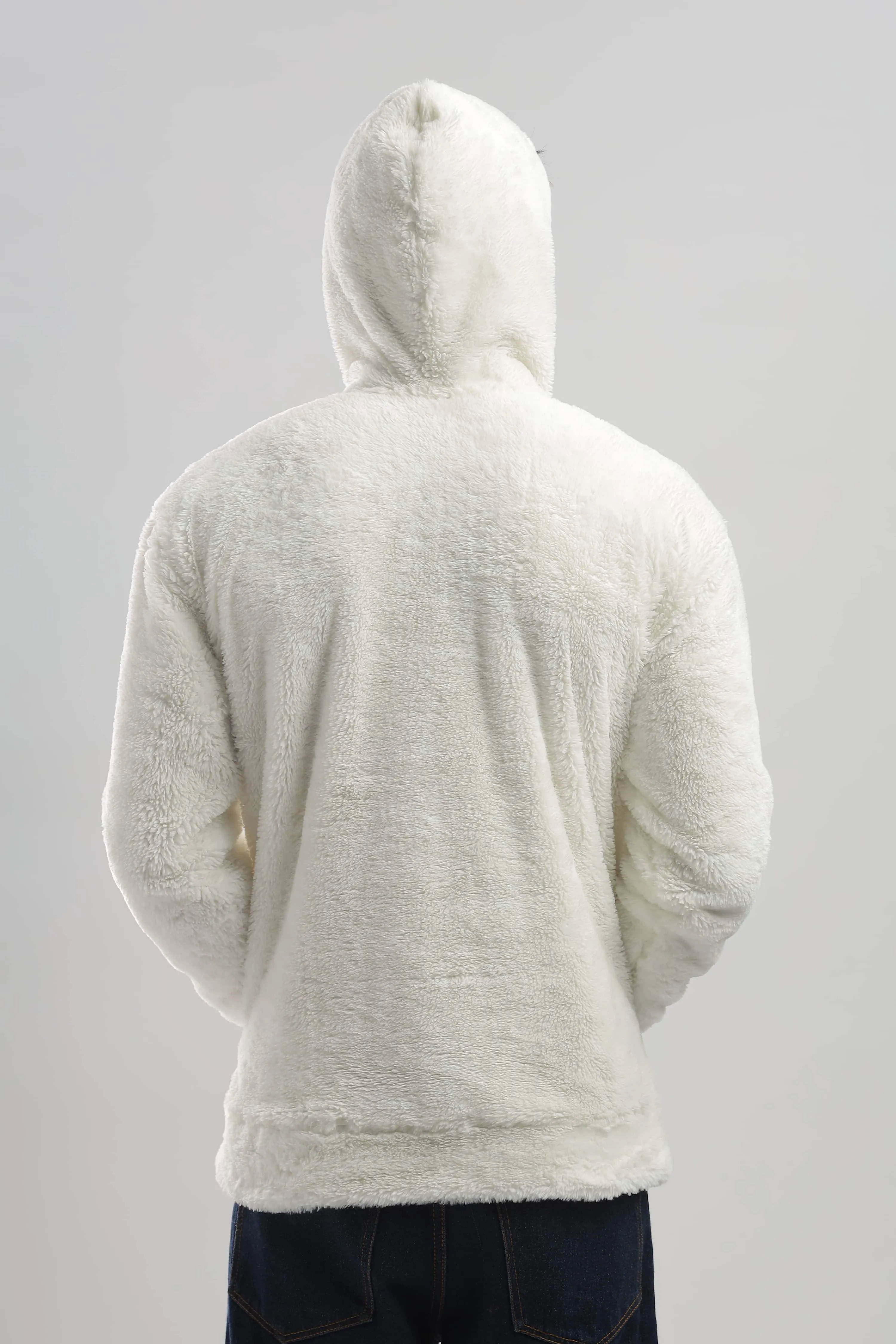 Artic Wolf White Oversized Hoodie