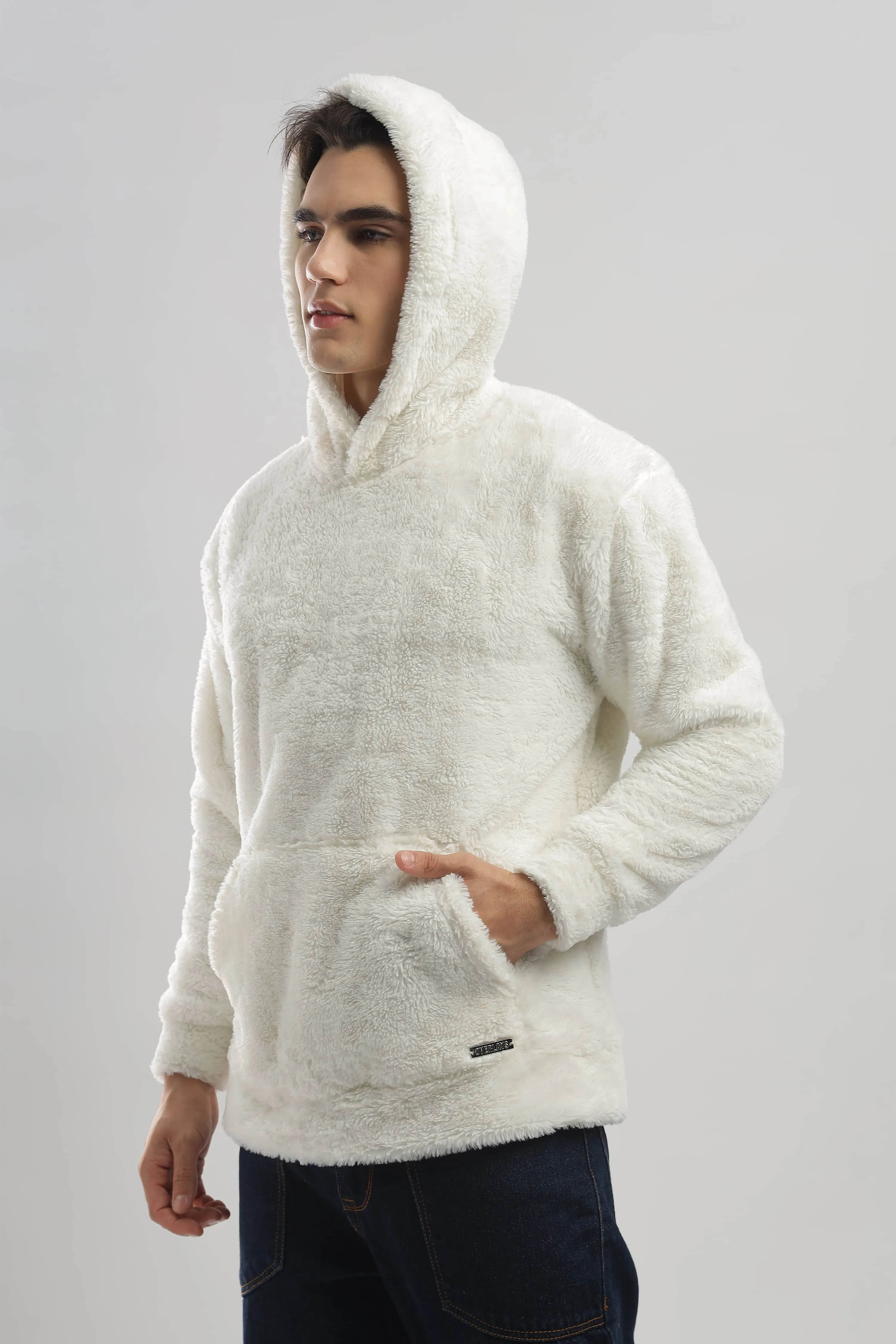 Artic Wolf White Oversized Hoodie