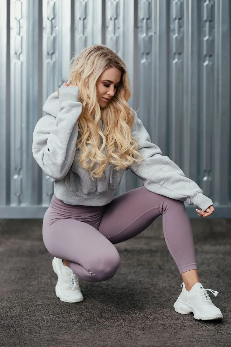 BANDASY CROPPED HOODIE GREY