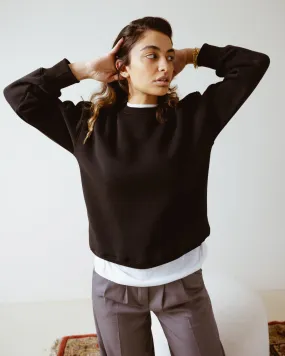 BASIC CROPPED SWEATSHIRT BLACK