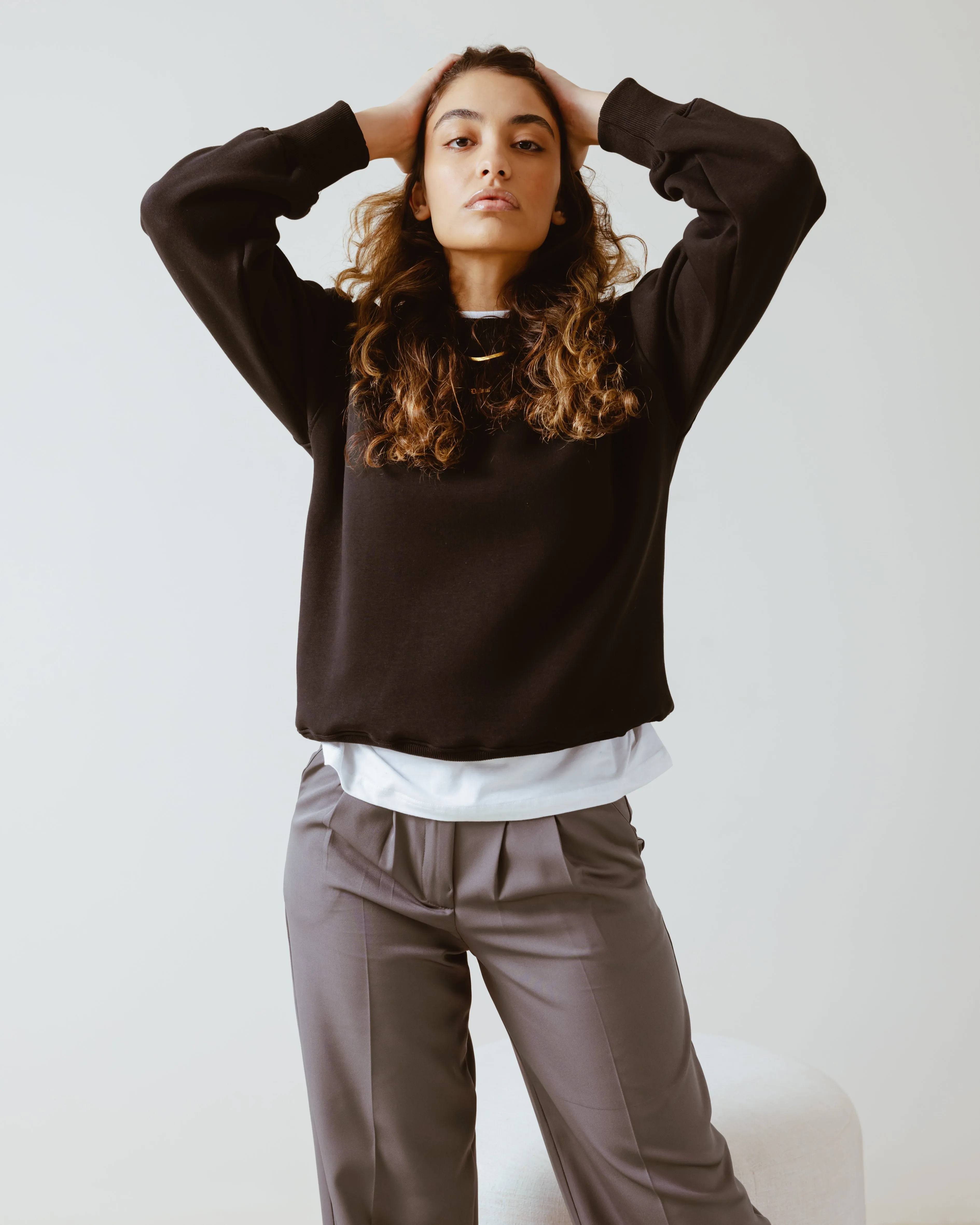 BASIC CROPPED SWEATSHIRT BLACK