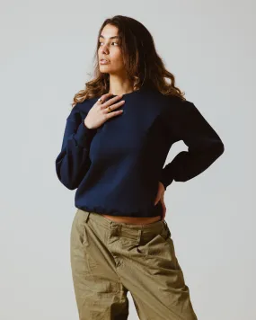 BASIC CROPPED SWEATSHIRT NAVY BLUE