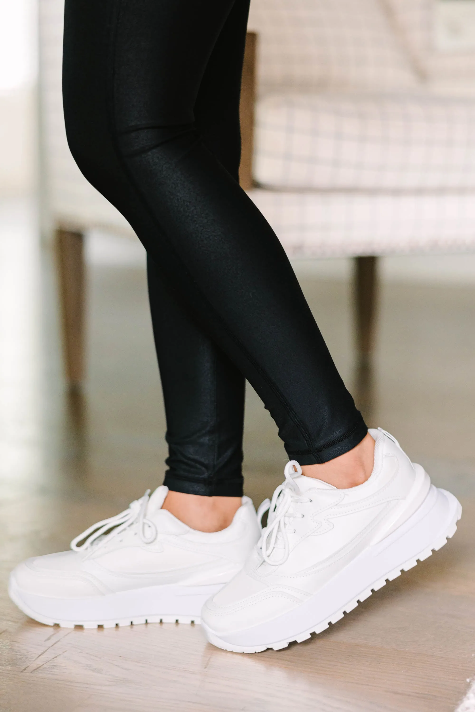 Be Bold White Platform Sneakers