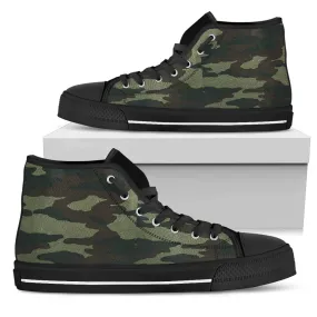 Black Camoflauge Men's High Top Sneakers