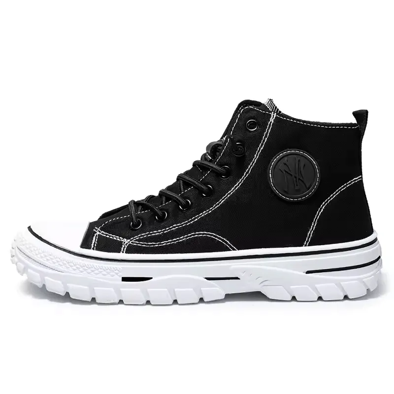 Classic High-Top Canvas Sneakers with NY Logo