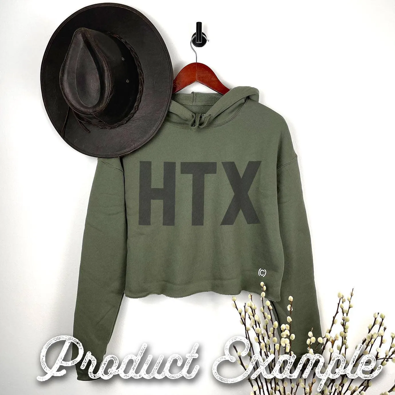 CROP HOODIES - Must Customize Code: Military Green / Large