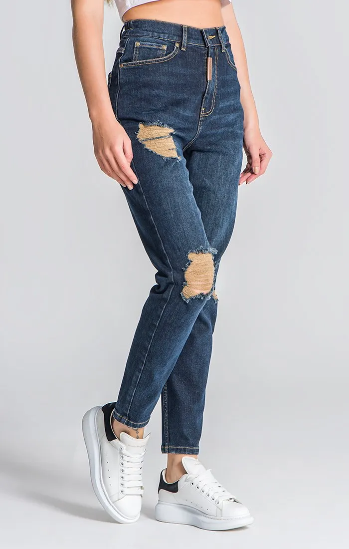 Dark Blue Core Mom Fit Jeans