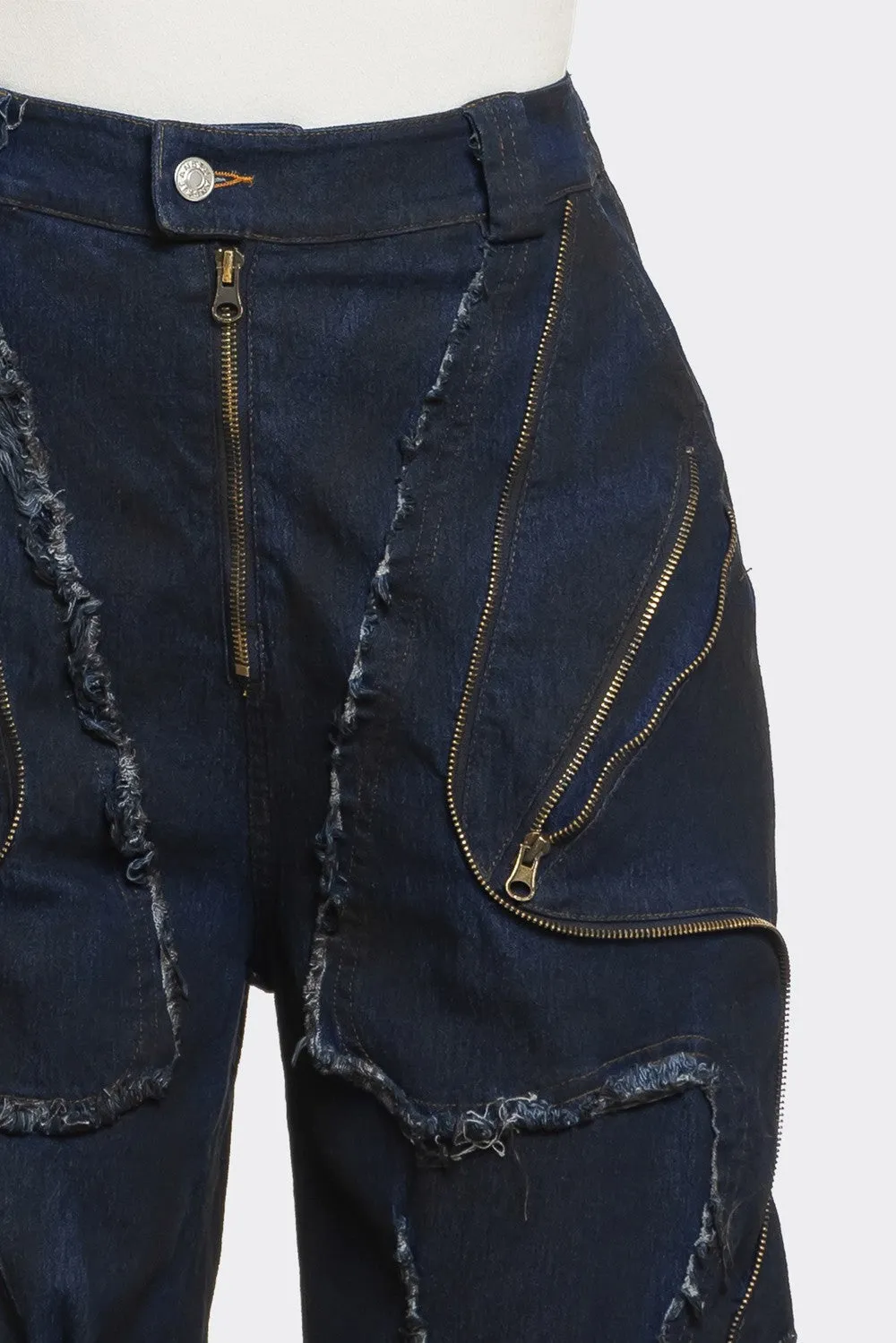 Distressed Cargo Jeans