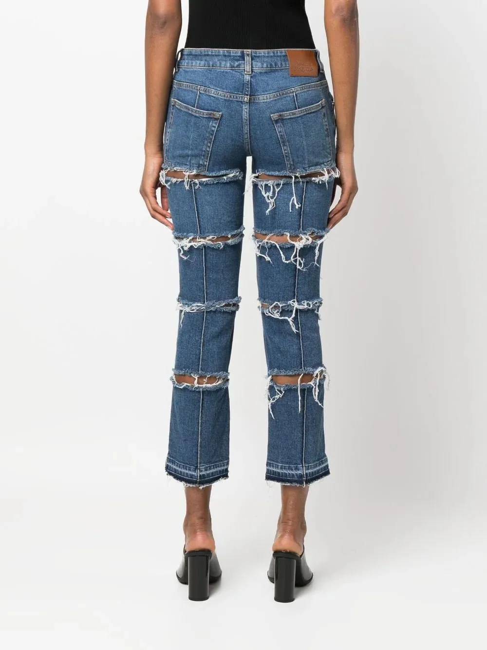 distressed cropped jeans