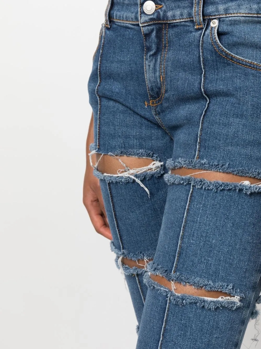 distressed cropped jeans