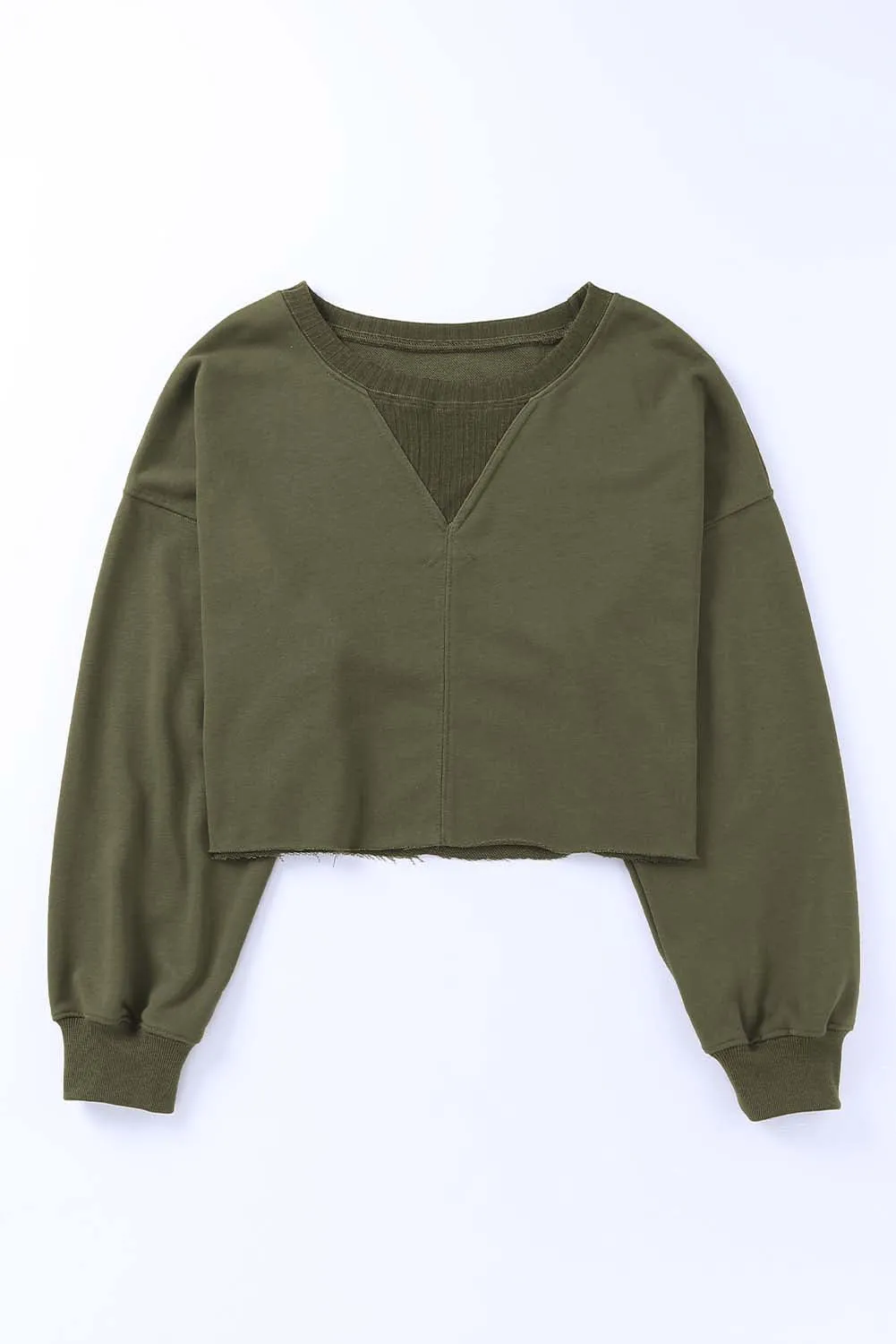 Drop Shoulder Cropped Sweatshirt