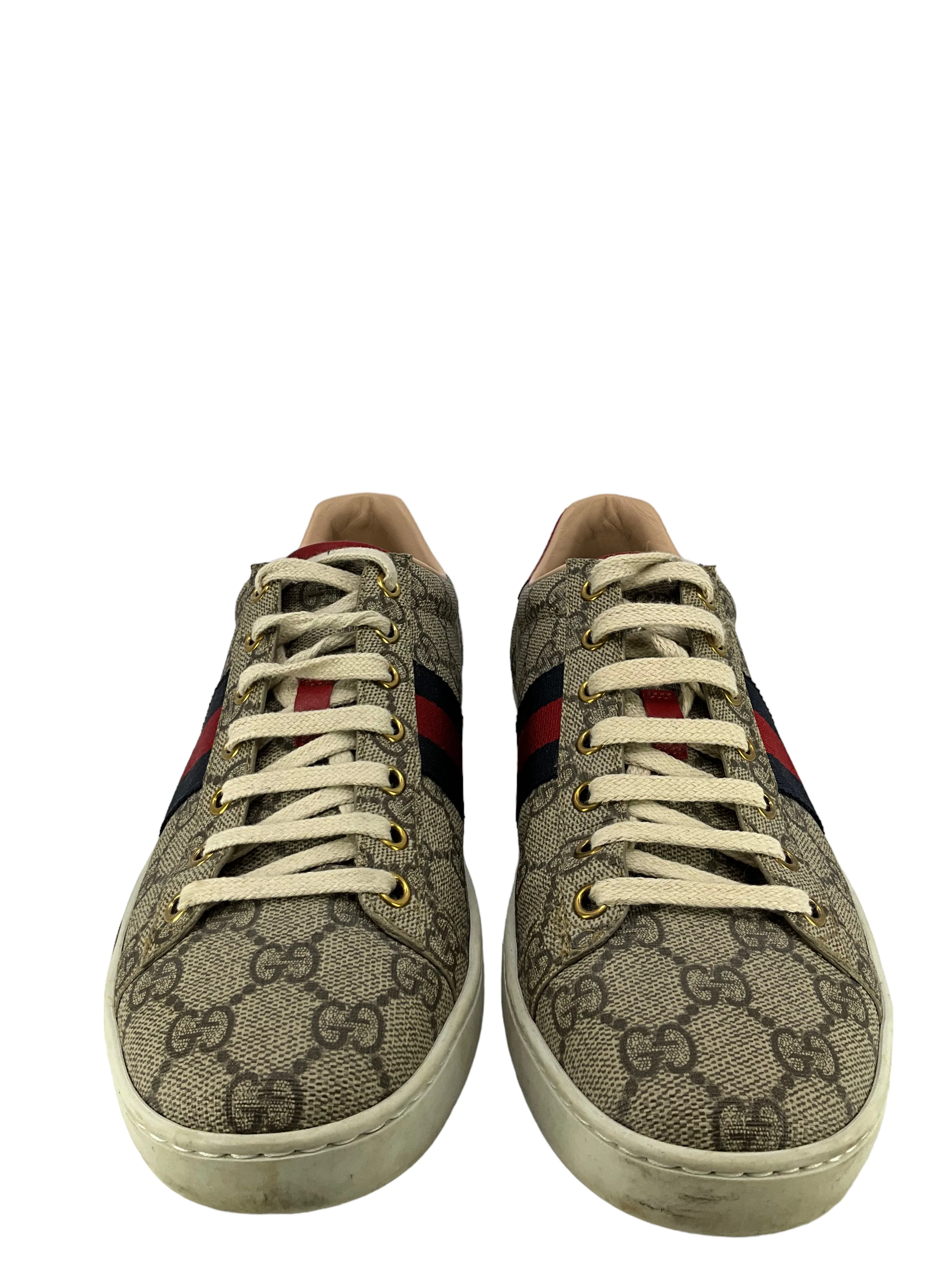 Gucci Women's Ace GG Supreme Canvas Low Top Sneakers Size 8.5