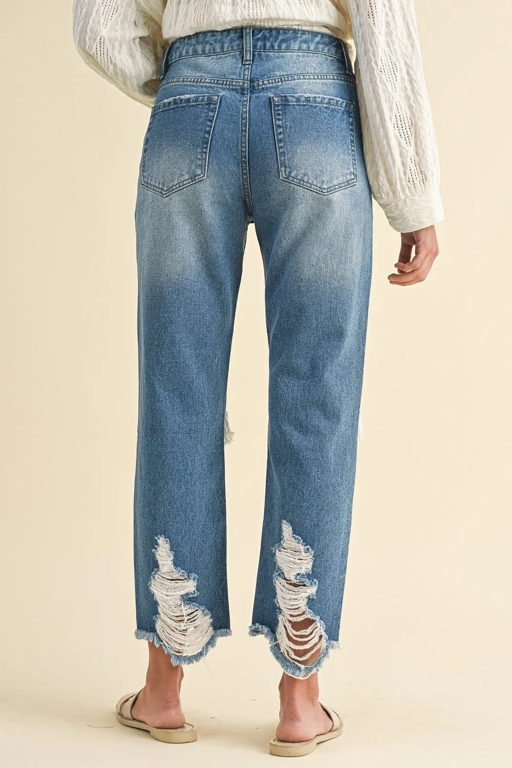 High Rise Distressed Denim