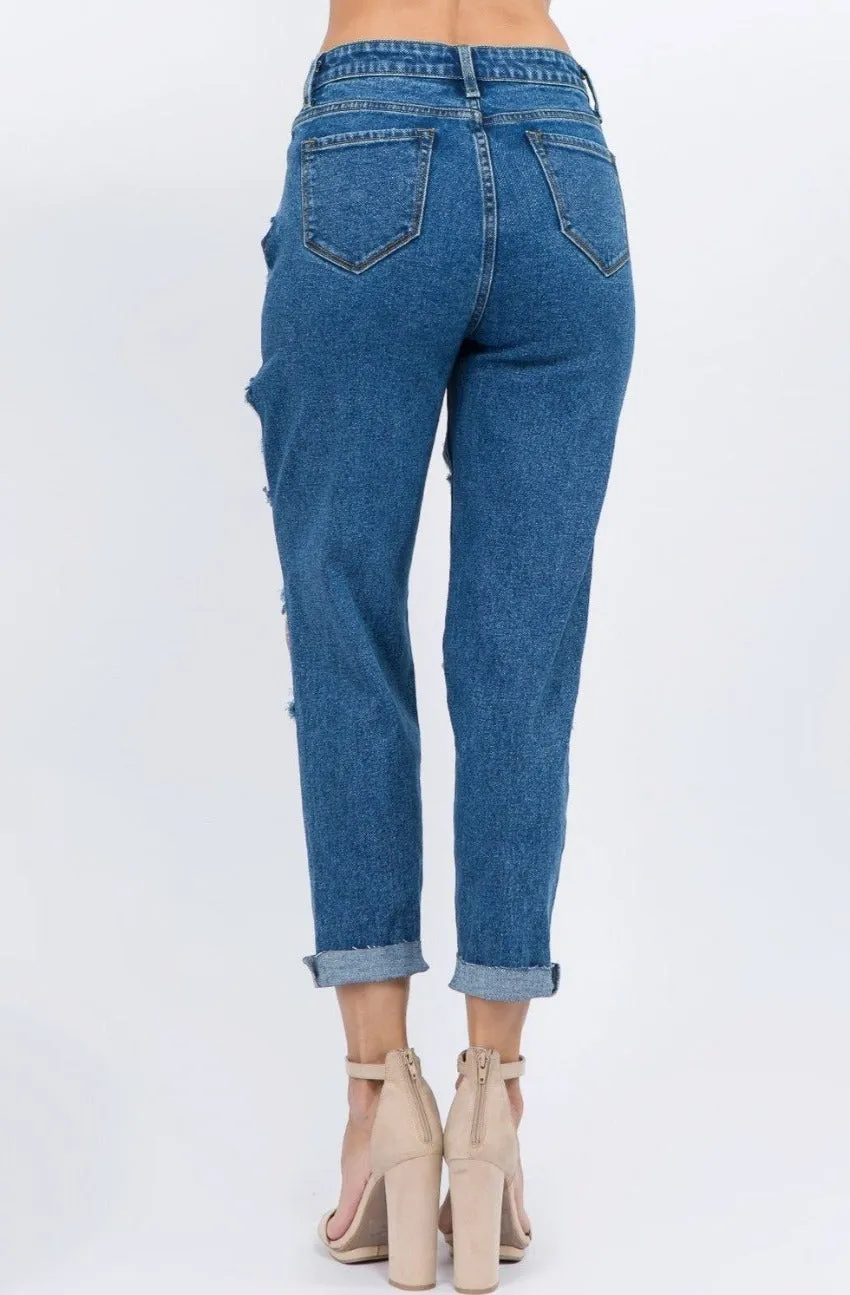 High Waist Boyfriend Fit Jeans