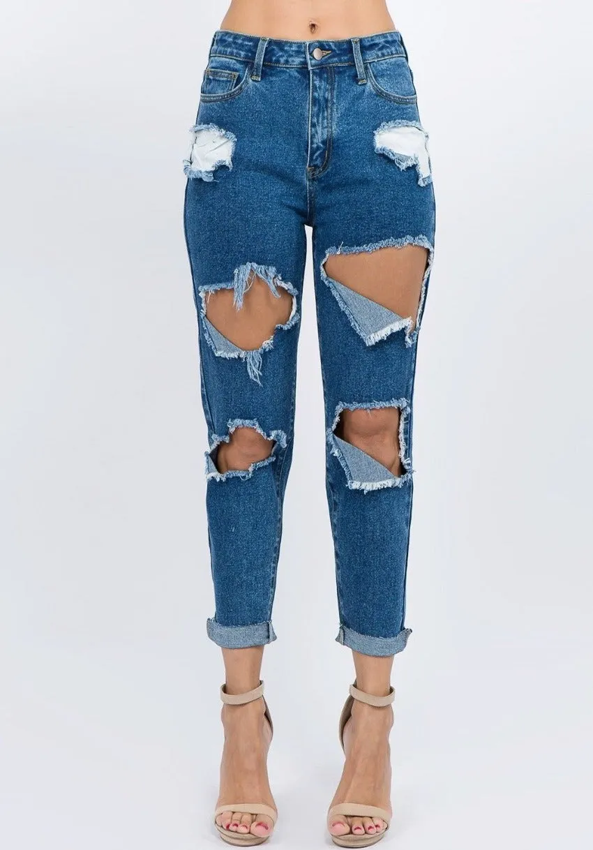 High Waist Boyfriend Fit Jeans