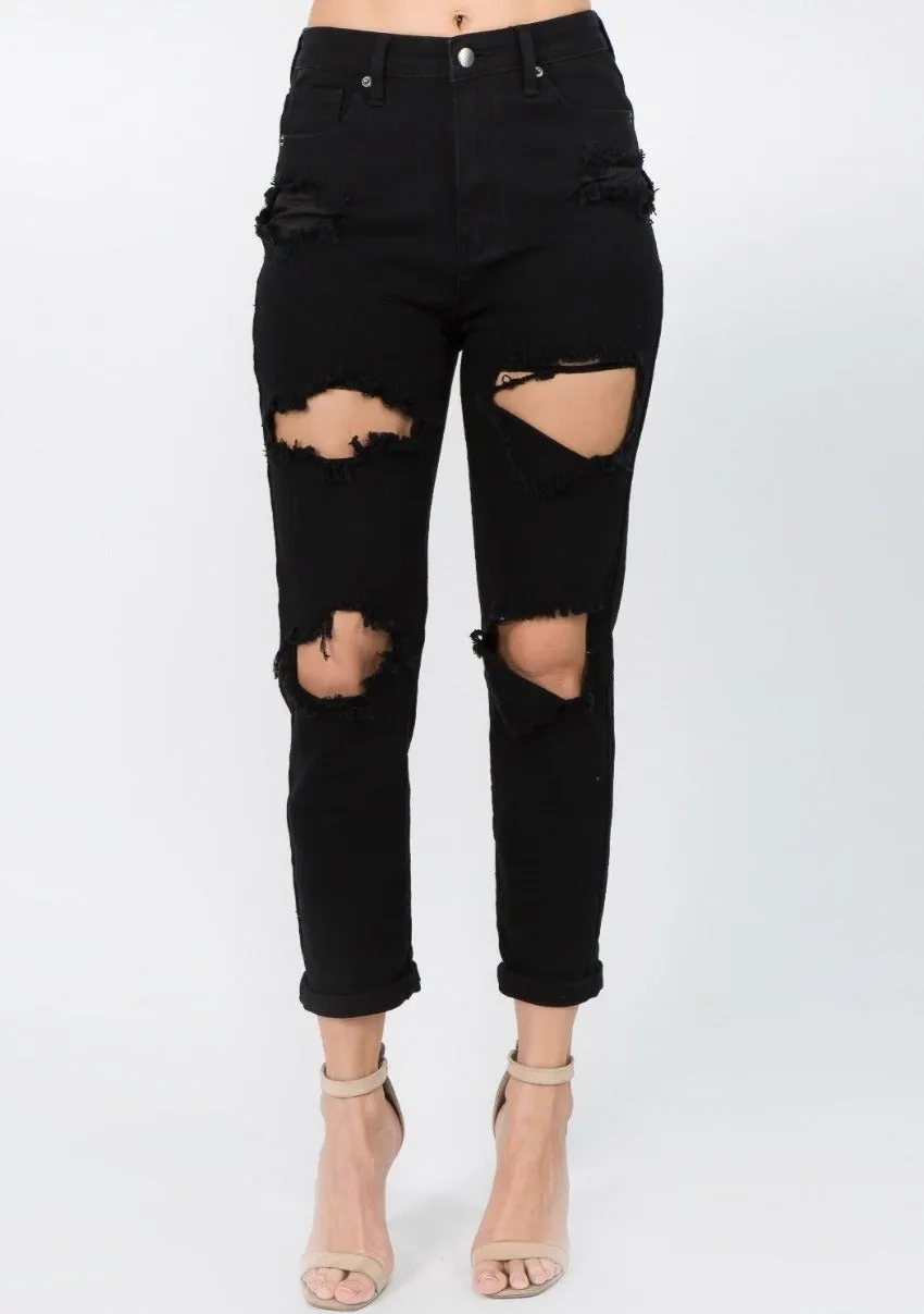 High Waist Boyfriend Fit Jeans