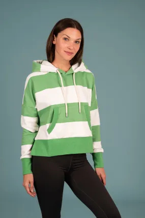 Hydron Cropped Hoodie Striped Wasabi