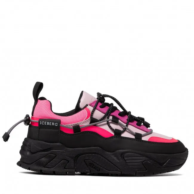 Iceberg - Black & Pink Chunky Trainers