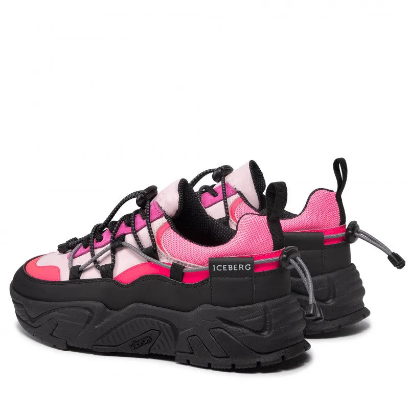 Iceberg - Black & Pink Chunky Trainers