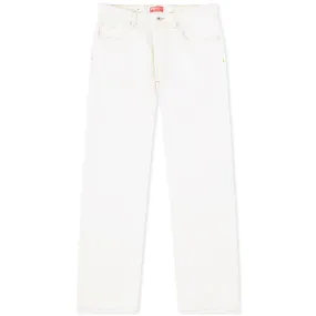 Kenzo Straight Fit Jeans in Stone Bleached White Denim