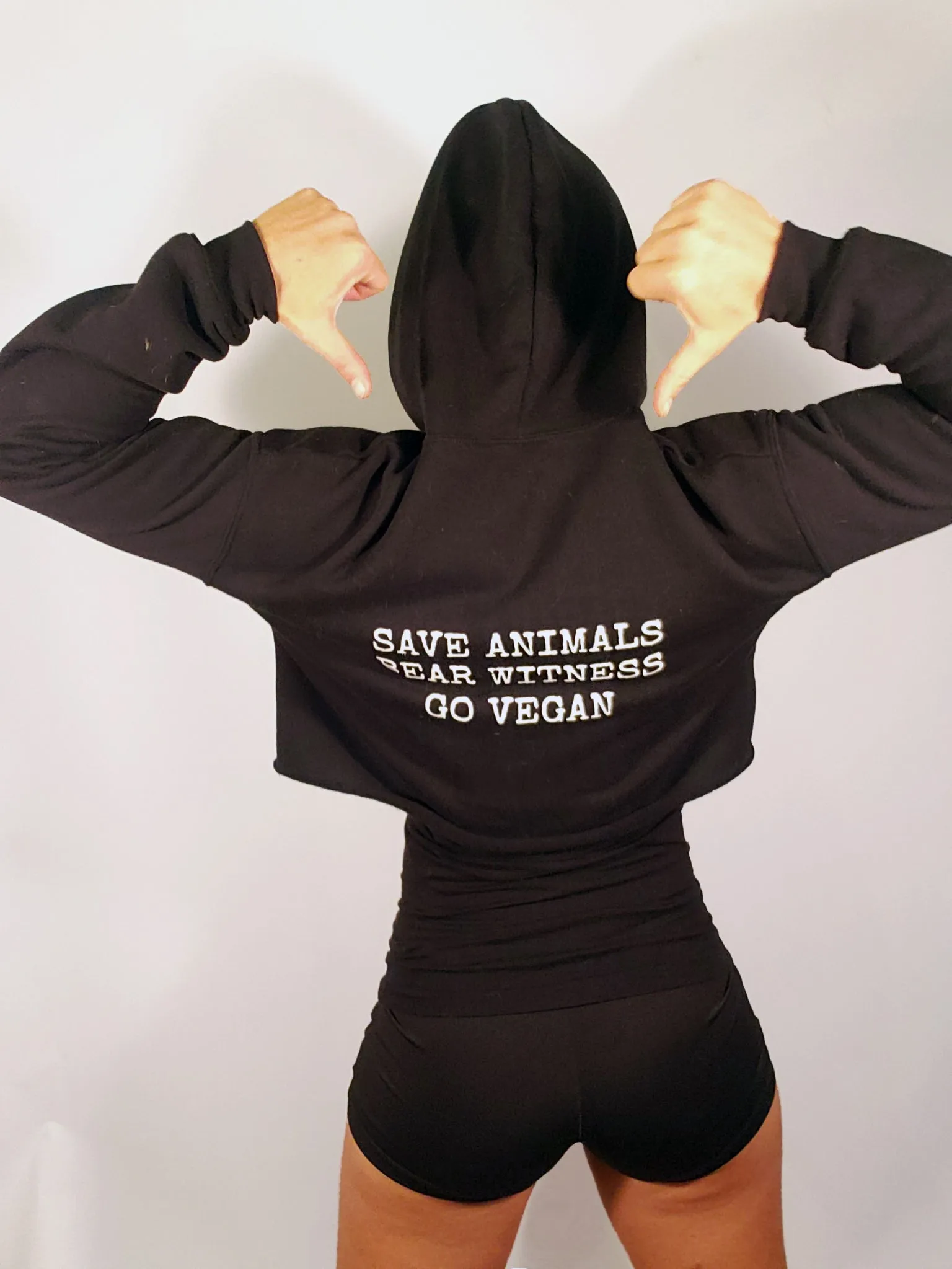 LA Animal Save Cropped Fleece Hoodie