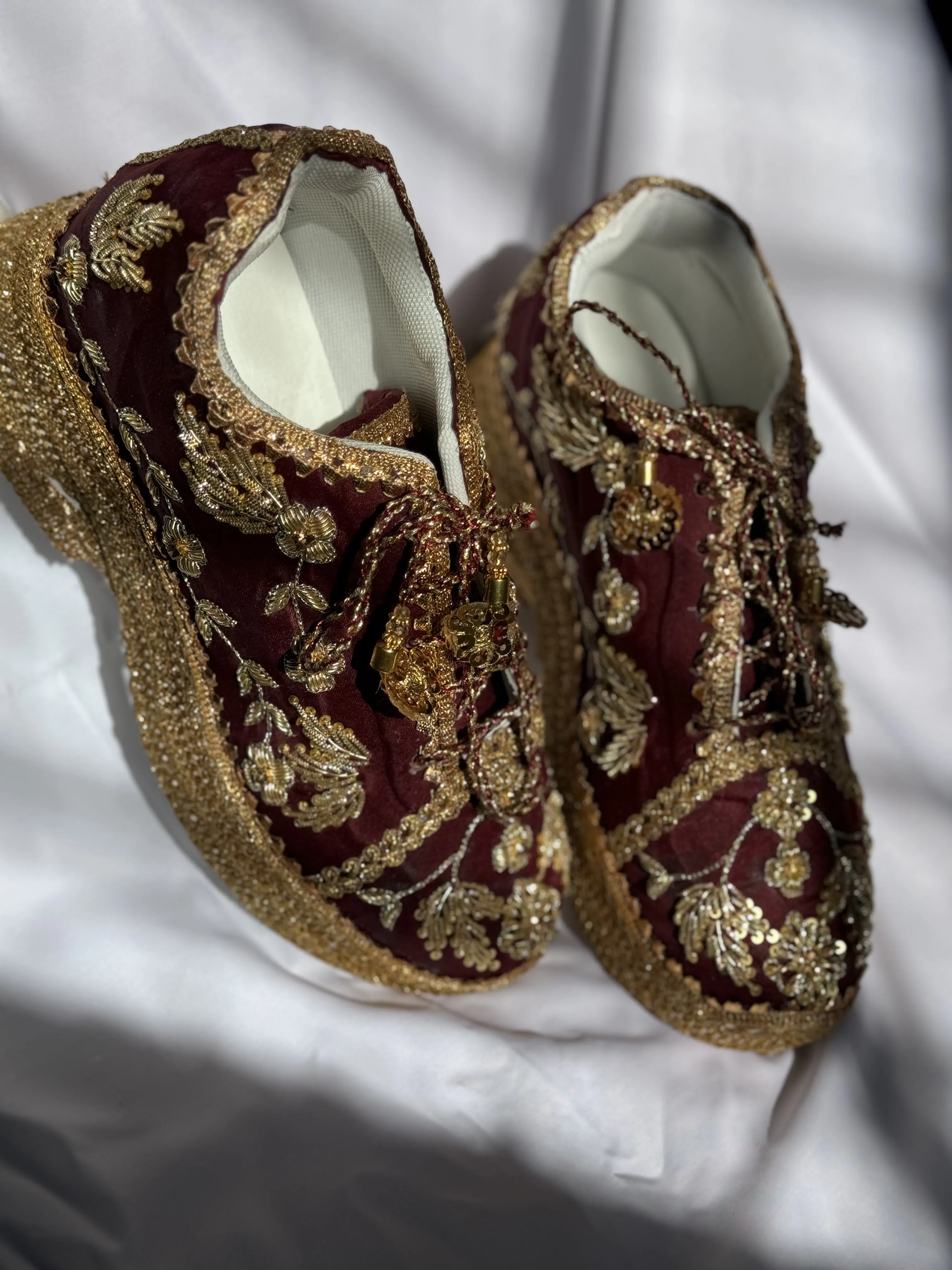 MAROON BRIDAL CHUNKY SNEAKERS