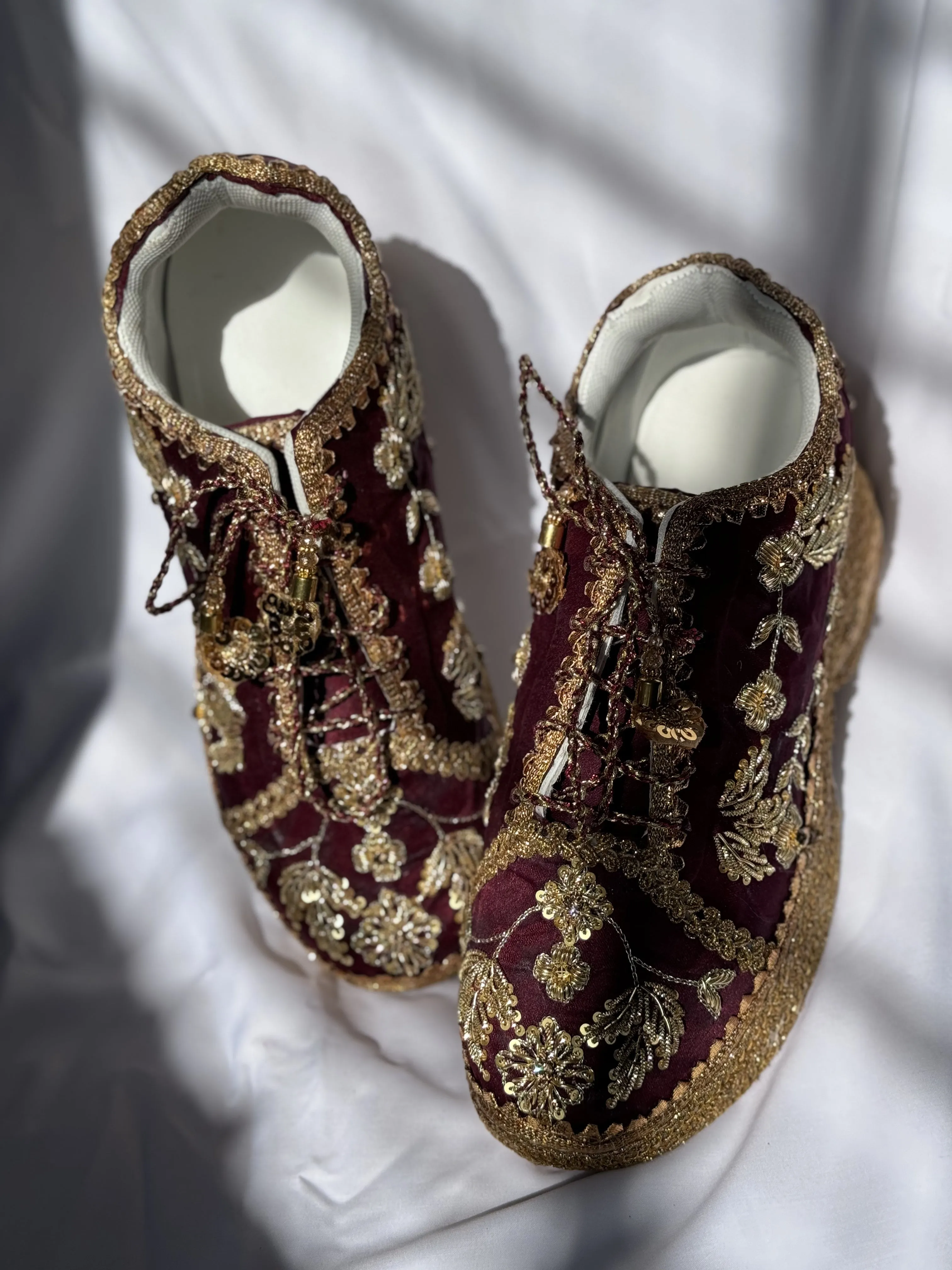 MAROON BRIDAL CHUNKY SNEAKERS