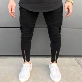 Men's Casual Skinny Ripped Jeans