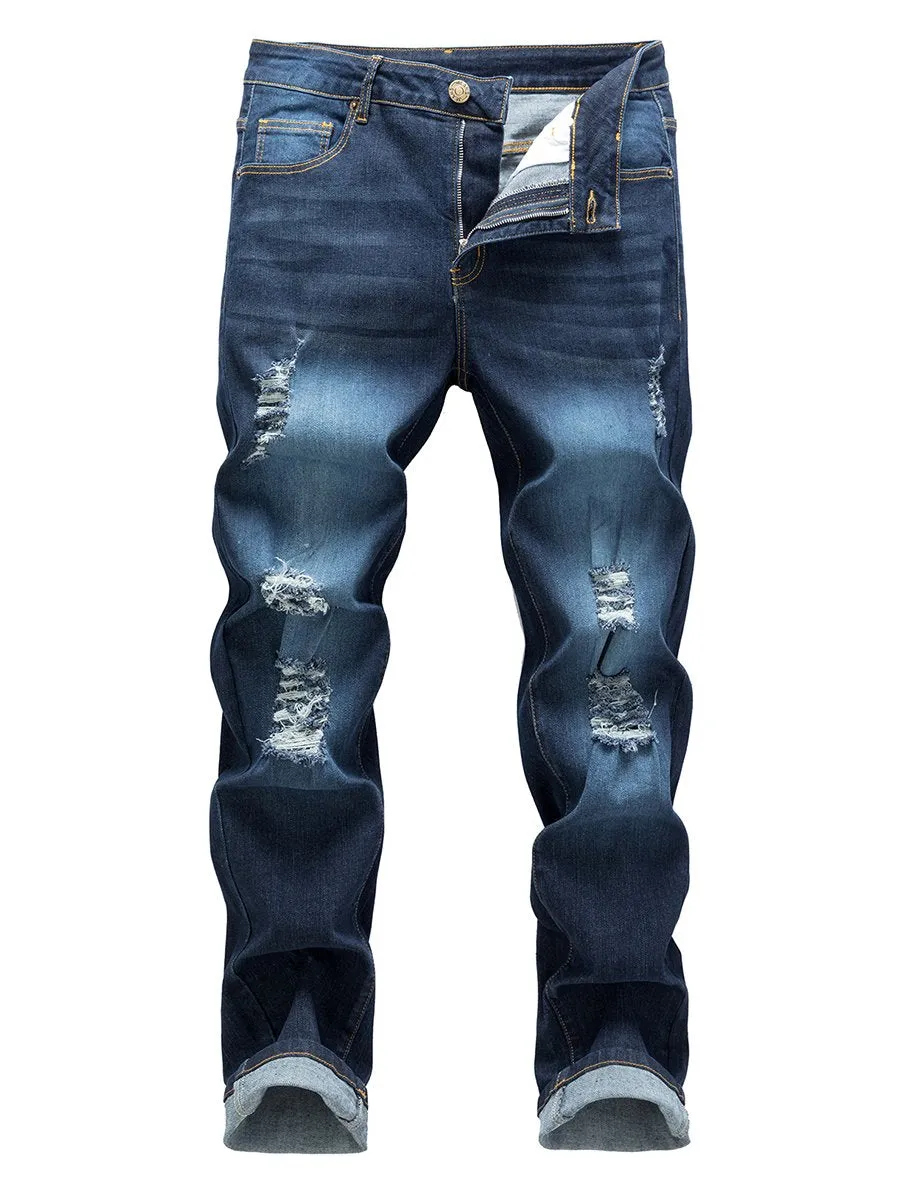 Men's Fashion Stretch Ripped Jeans