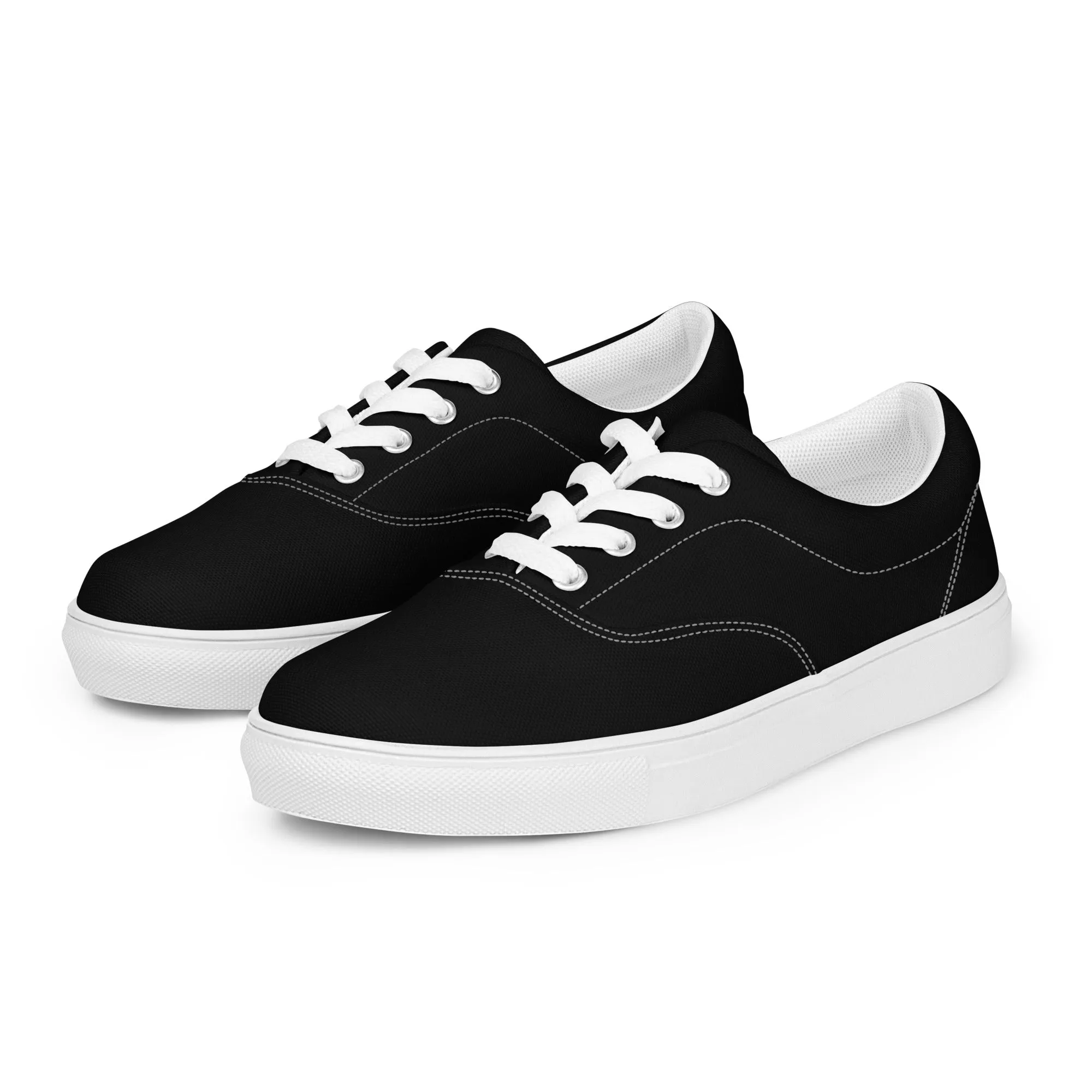 Men’s lace-up canvas shoes Black