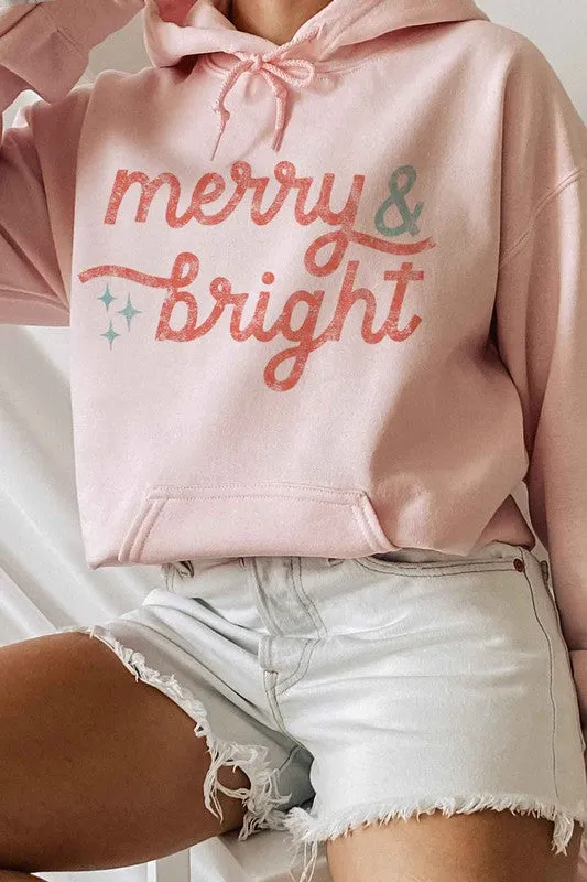 MERRY AND BRIGHT CHRISTMAS GRAPHIC HOODIE