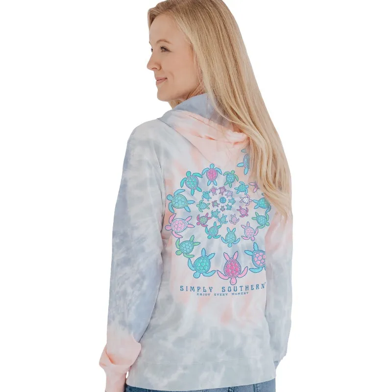 Nature Moon Sea Turtle Pastel Tie Dye Hoodie