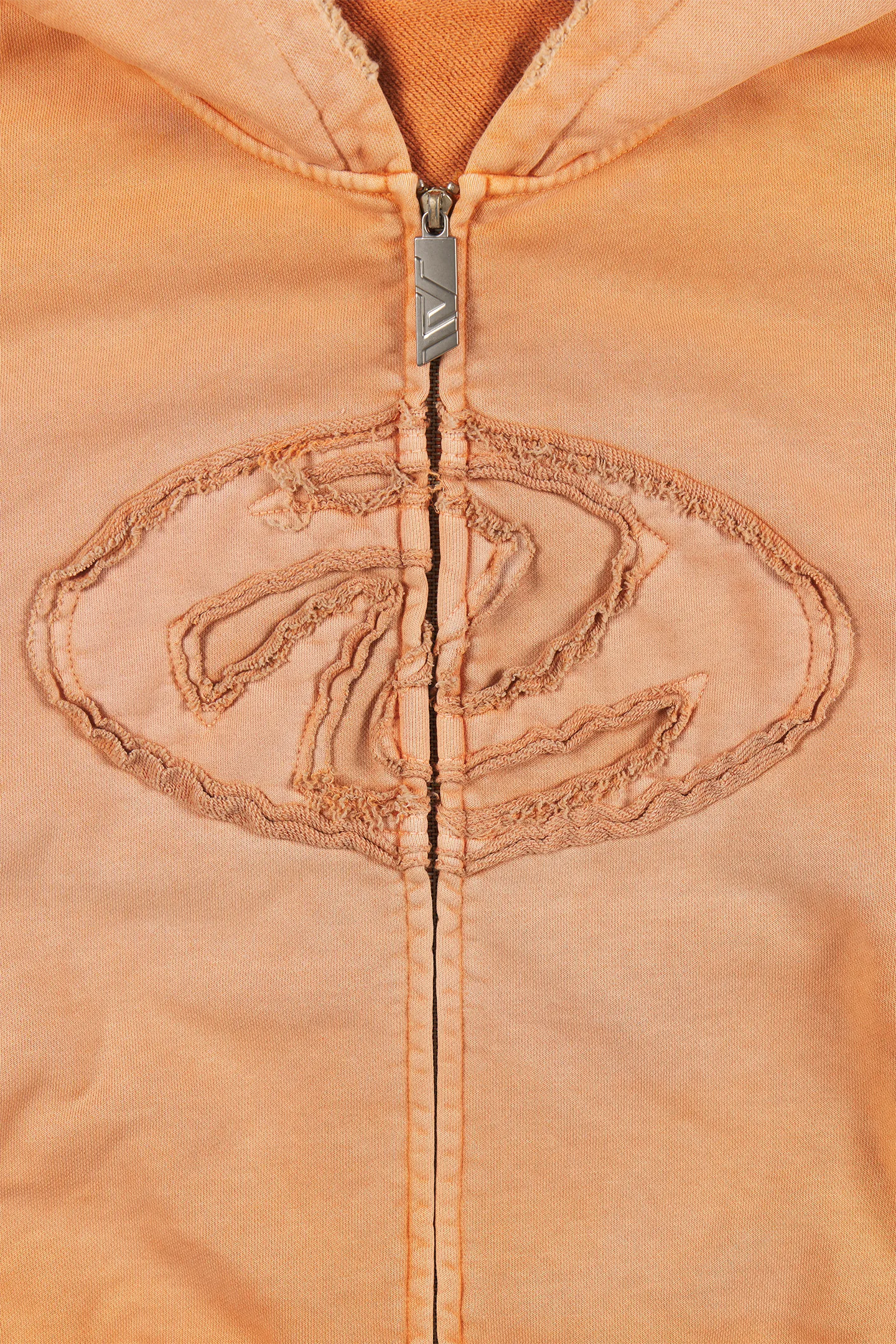 Orange Patched Logo Zip Hoodie