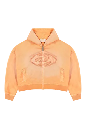 Orange Patched Logo Zip Hoodie