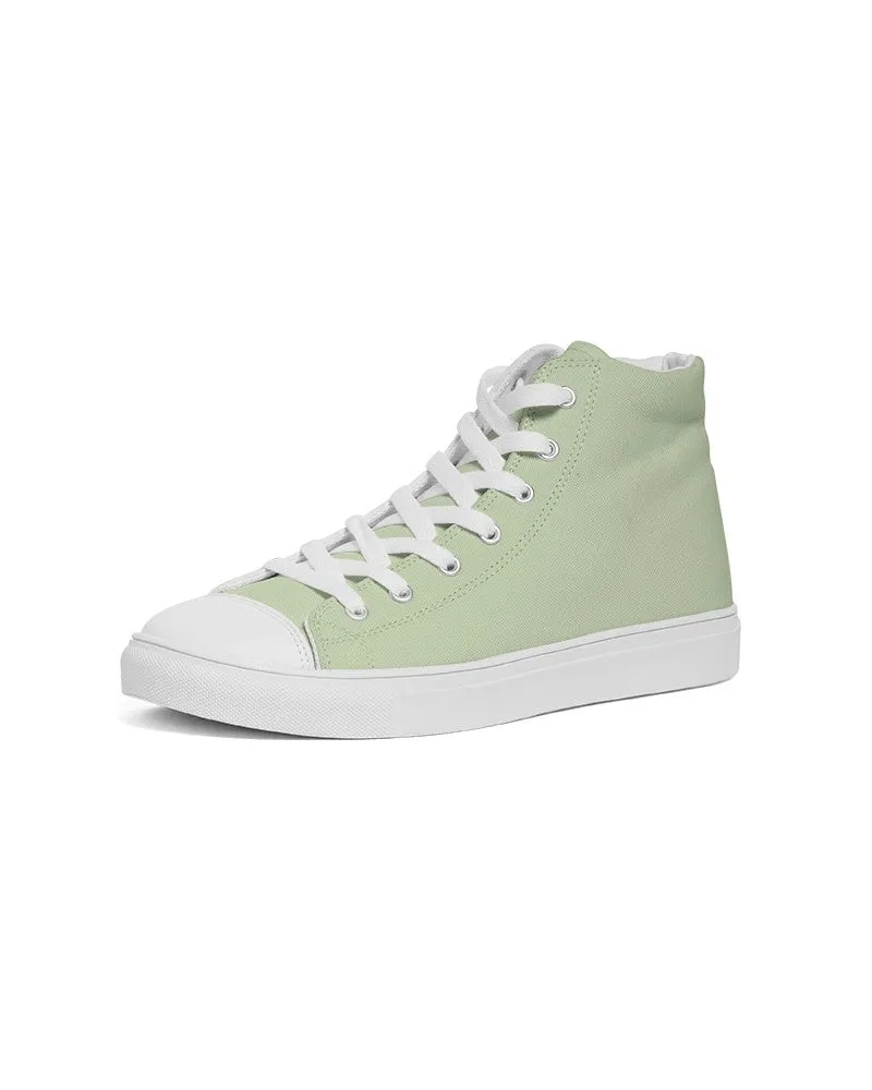 Pale Pastel Warm Green Women's High-top Canvas Sneakers | Women's | Bright Pale Pastel Warm Green | C15M0Y30K0