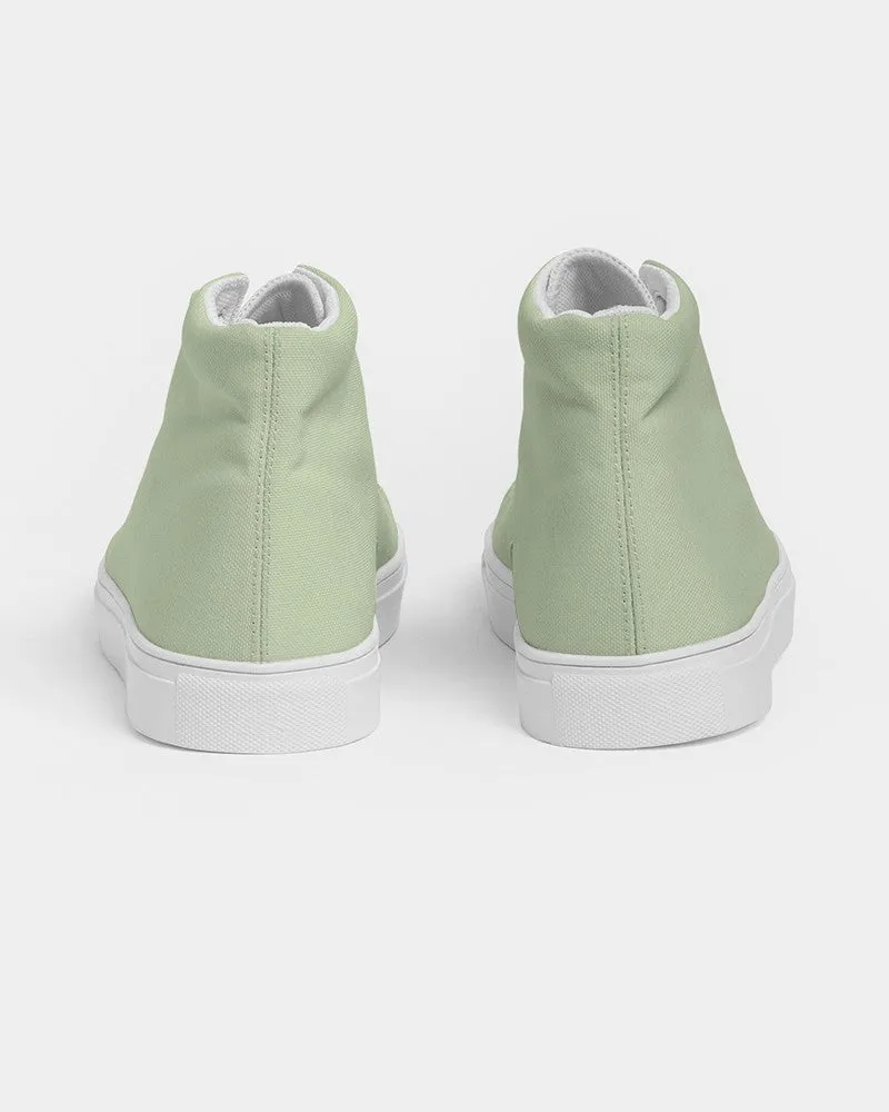 Pale Pastel Warm Green Women's High-top Canvas Sneakers | Women's | Bright Pale Pastel Warm Green | C15M0Y30K0