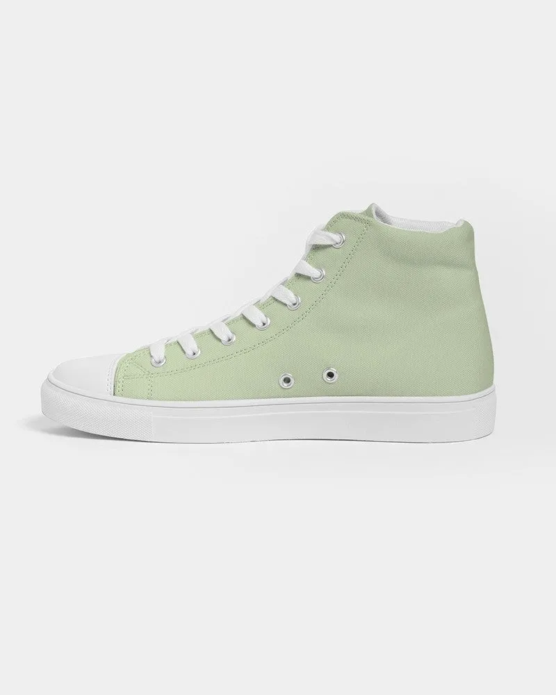 Pale Pastel Warm Green Women's High-top Canvas Sneakers | Women's | Bright Pale Pastel Warm Green | C15M0Y30K0