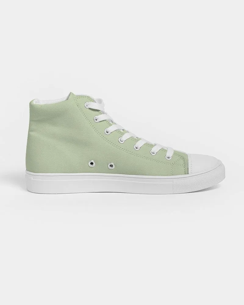 Pale Pastel Warm Green Women's High-top Canvas Sneakers | Women's | Bright Pale Pastel Warm Green | C15M0Y30K0