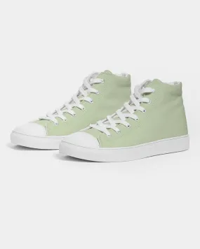 Pale Pastel Warm Green Women's High-top Canvas Sneakers | Women's | Bright Pale Pastel Warm Green | C15M0Y30K0