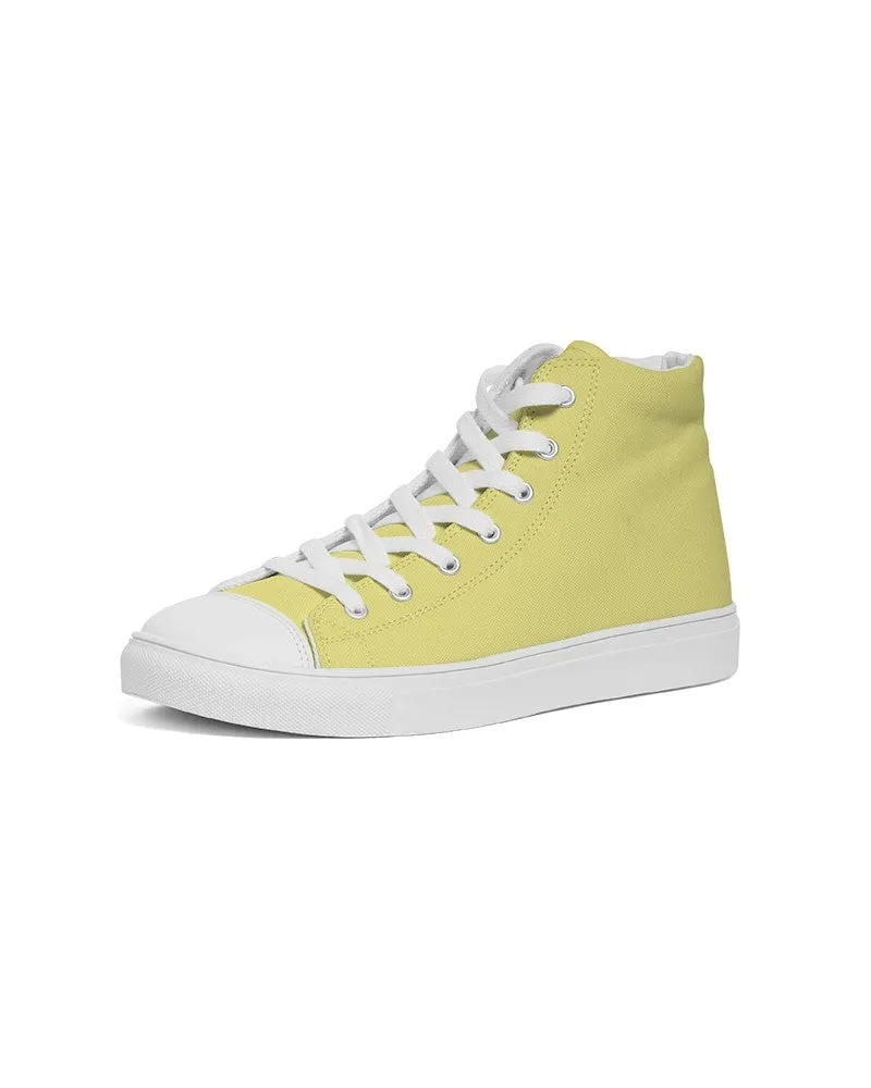 Pastel Yellow Women's High-top Canvas Sneakers | Women's | Bright Pastel Yellow | C0M0Y60K0